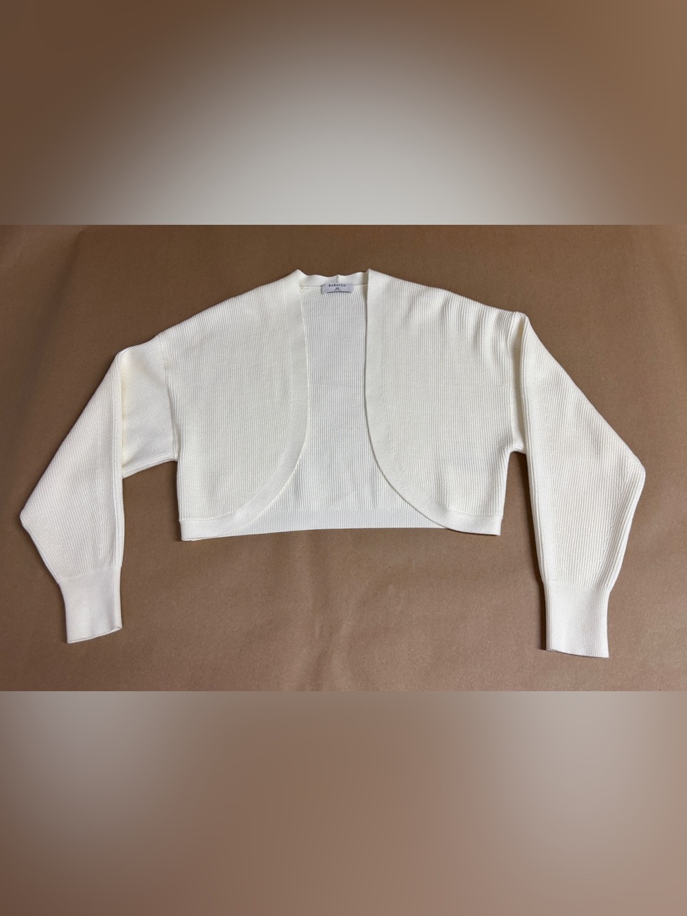 Babaton Ivory Cropped Open-Front Shrug